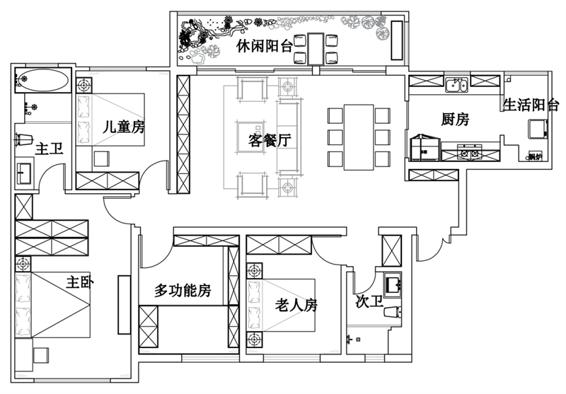 成都 · 保利天空之城 147㎡现代混搭复古风